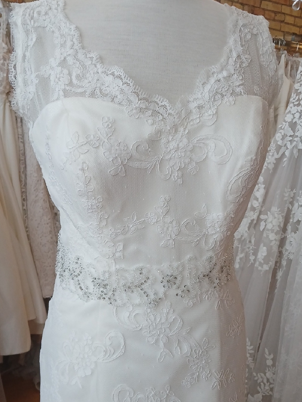 Elegant Lace Wedding Dress Size 18 - Picture 3 of 6